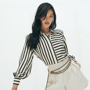 Maeve Silky Striped Buttondown